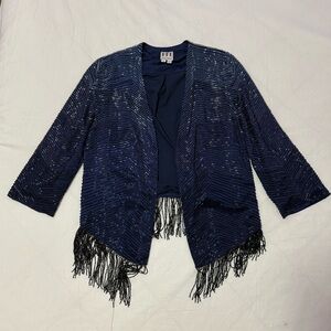 Haute Hippie Silk Beaded Cardigan in Blue